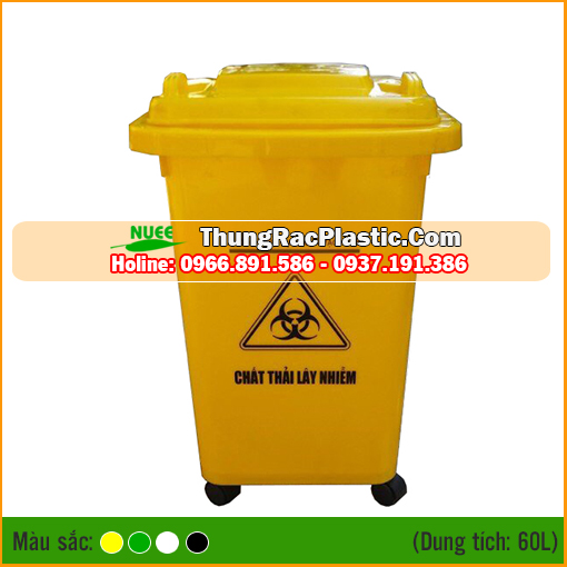 Thùng rác y tế 60 lít có bánh xe