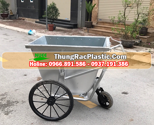 Xe thu gom rác 400 lít đẩy tay