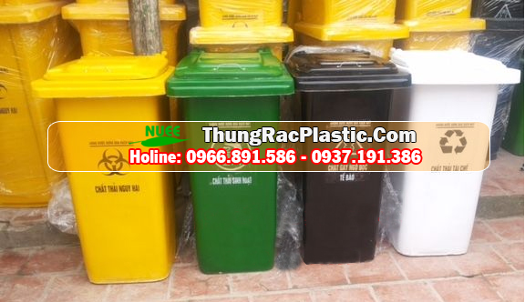 Thùng rác composite 120 lít bánh xe